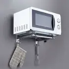 Practical Stainless Steel Microwave Oven Shelf Retractable Kitchen Storage