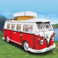 在飛比找露天拍賣優惠-創意福斯T1露營車10220旅行巴士兒童益智拼裝中國積木玩具
