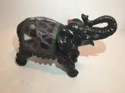 Decorative Tusked Elephant Stained Glass Lamp NWT