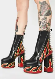 [Lamoda] Grillz Flame Platform Boots