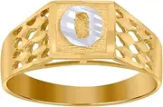 [JewelryWeb] Two tone Gold Teen-Teen Letter Name Personalized Monogram Initial O Band Ring 6.6x3.50mm Wide Size K 1/2