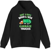 [X.Style] Just A Boy Who Loves Garbage Trucks 5T 4T 3T 2T ds014 Hoodie Black XL