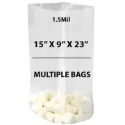 1.5Mil 15" X 9" X 23" | Clear Gusseted Bags, Heat Sealable | Multiple Bags