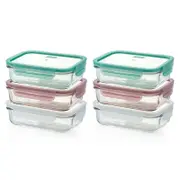 Glasslock 710ml Rectangular Storage Container Set w/ Lid 6pc