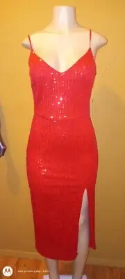Women's Sequins Red Cocktail Dress Versatile