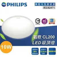 在飛比找momo購物網優惠-【Philips 飛利浦】10W若欣 LED 吸頂燈 浴室吸