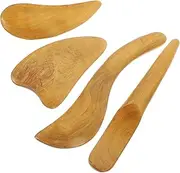 Gatuida 4Pcs Wooden Scraping Massagers Multi Functional Gua Tools for Facial Relaxation Body Massage Durable Safe for Women Smooth Edges for Comfortable Use