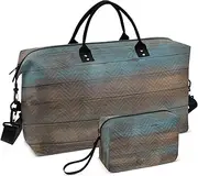 [ZRYSMY] Duffel Bag for Traveling, Texture Old Wooden Travel Bag Gym Bag, with Multiple Interior Pockets Shoulder Weekender Bag for Women Men with Toiletry Bag 20.5L x 1.9W x 13.8H, Multi-Colored, one