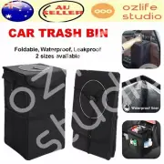 Waterproof Car Trash Can + Lid Bin Rubbish Waste Storage Garbage Bag Organizer