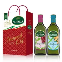 在飛比找PChome24h購物優惠-Olitalia奧利塔葡萄籽+玄米油禮盒組(1000mlx2