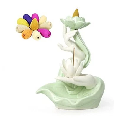 Backflow Incense Holder Buddhist Culture，Waterfall Incense Burner Buddha's