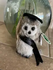 Bearington Bears WISE Plush 4.5” Ornament Owl W/Cap “Congratulations” NWT