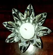 New Royal Crystal Rock RCR 24% Lead Crystal Candle Holder Italy