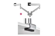 Atdec AWMS-2-D13 Dual 690mm Dynamic Monitor Arms + 135mm Post / 8kg (17.6lb) Flat and Curved Screens + C Clamp Desk Fixing, Silver
