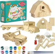 Woodworking Building Kit for Kids and Adults, Set of 3 Educational DIY Carpentry