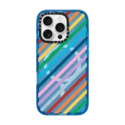 iPhone 16 Pro Impact Case MagSafe Compatible Rainbow Stripes 45
