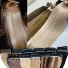 THICK Tape in 100% Indian Human Hair Extensions Real Remy Straight Mixed Blonde