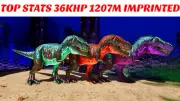 ARK Survival Ascended PvE PC/XBOX/PS5 Top Stats 36kHp 1207m Imprinted Rex Army