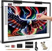 TOHETO - 23.6 x 15.7 inch A2 Rechargeable Light Pad, Large LED Light Board for Diamond Painting, 3 Color Modes Light Box, Diamond Art Light Table, Light Box for