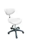 Beauty Salon Office Chair With Back Rest Adjustable - White