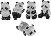 Kisangel 5pcs Glow Dark Mini Panda Statues Cute Resin Panda Figurines for Garden Dollhouse Decor Adorable Mini Animal Ornaments for Micro Landscape Decoration