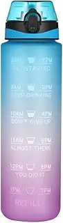 1L Water Bottle Motivational Drink Flask With Time Markings BPA Free Leak-Proof Drink Flask Ideal for Sport Gym