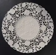 100 - 8" Off White ROSE FLORAL Lace Paper Doilies | White Paper Lace Doily