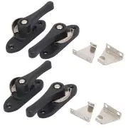 Sliding Window Sash Zinc Alloy Crescent Type Rotatable Latches Locks Gray 4pcs