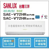 在飛比找蝦皮購物優惠-好禮6選1 三洋冷氣 SANLUX 經典型 R32 直流變頻