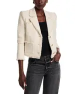 L'Agence Sylvia Fringe Trim Tweed Jacket