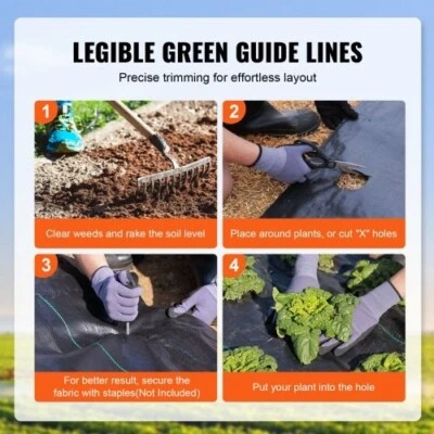 Weed mat 0.9m x 100m 90 GSM Weedmat Garden Cover Matting Control Black 900mm
