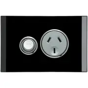 Clipsal Saturn Single Powerpoint Espresso Black