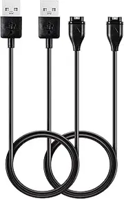 Charger intended for Garmin Forerunner 955/ Forerunner 955 Solar Replacement Charging Cable with 3.3ft USB Cord intended for Forerunner 955 Smartwatch, Black - 2PACK