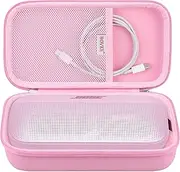 BOVKE Hard Travel Speaker Case for Bose SoundLink Flex Bluetooth Portable Speaker, Extra Mesh Pocket for Bluetooth Speakers Bose Charger, Charging Cables, Pink
