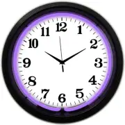 Black Rim Purple Standard Neon Clock 8BANDP w/ FREE Shipping