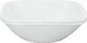 [CORELLE] Vitrelle 1-Qt Serving Bowl, Large Serving Bowl, Triple Layer Glass, Crack and Chip Resistant, Square Serving Trays, 7.75" W x 2.25" H (Pack of 2) - 2 White Bowls