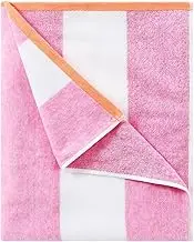 Cotton Oversized Beach Towel Large 70x35inch Pool Towel Rose Red Striped Quick Drying Swim Towel(Purple)