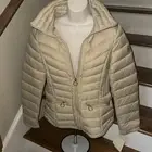 NEW Michael Kors Lightweight Puffer Jacket Gold Hardwear Khaki BID4 CHARITY❤️337