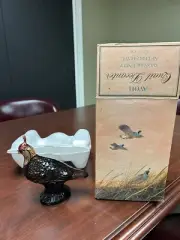 AVON BROWN GLASS PHEASANT DECORATIVE OLAND AFTER SHAVE BOTTLE
