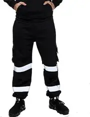[Romaans] Hi Vis Jogging Bottoms High Visibility Combat Cargo Thick Trousers Reflective Tape Safety Work Wear Elasticated Waist Joggers Sweat Jog Tracksuit Pants