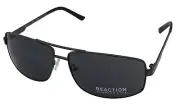 Kenneth Cole Reaction Shiny Gun Mens Rectangle Metal Sunglass, KC1430. 8A