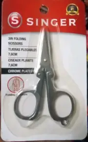 Singer 00151 3" Superior Cutting Chrome Plated Steel Folding Scissors