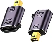 Tunghey 2Pack Mini DisplayPort to DisplayPort Adapter, 8K Bi-Directional Male to Female Extension for Laptop, PC, TV, Gaming Monitor