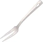 Buygo Kitchenware Stainless Steel Cooking Utensils with Integrated Hanging Loop Large Serving Fork Silver