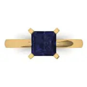 1.5 ct Princess Cut Sapphire Gemstone Soliaire Engagement Ring, Yellow Gold