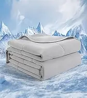 jiaao Summer Cooling Comforter - Lightweight, Breathable, Moisture-Wicking, Ultra-Soft for All-Season, Machine Washable Bedding for Hot Sleepers, Home, Bedroom, Air Conditioning Rooms (Grey 90"x90")