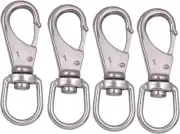 Stainless Steel Swivel Eye Snap Hook, 4 Pack (3.5 Inch) One Size, Silver