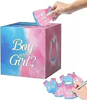 Baby Gender Reveal Pull Out Game Box, Cast Your Vote Games Invitations Supplies with 40 Ballot Cards, Boy Or Girl, Gender Reveal Supplies,Pink and Blue