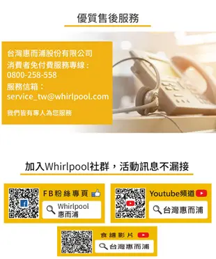 Whirlpool WSO2500B 25公升獨立式蒸烤爐WSO2500B (7.8折)