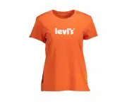 Levi's Orange Cotton Women T Shirt